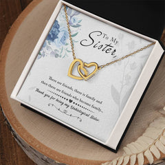 To My Sister - Interlocking Hearts Necklace