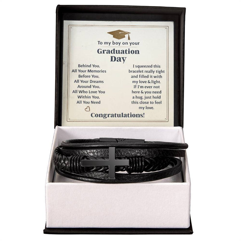 To My Boy Graduation Memories (Love You Forever) – Cross Bracelet