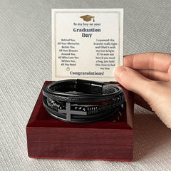 To My Boy Graduation Memories (Love You Forever) – Cross Bracelet