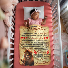 To My Daughter This Old Lion – Sherpa Fleece Blanket
