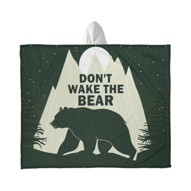 Don't Wake the Bear – Hooded Sherpa Fleece Blanket