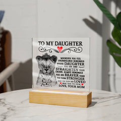 To My Daughter Lion Crown – Acrylic Square